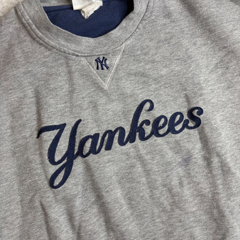 Vintage Lee Sport New York Yankees Sweatshirt Mens Gray Crewneck MLB Y2K L - Picture 2 of 7